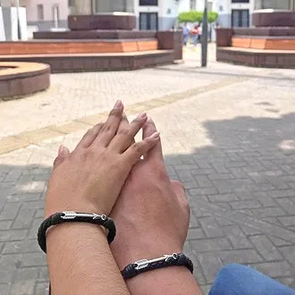 Matching Infinity Couples Braided Leather Bracelets