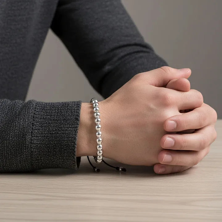 Continuous Sterling Silver Bead Bracelet