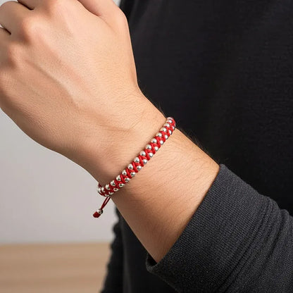 Zig-Zag Braided Sterling Silver Bracelet