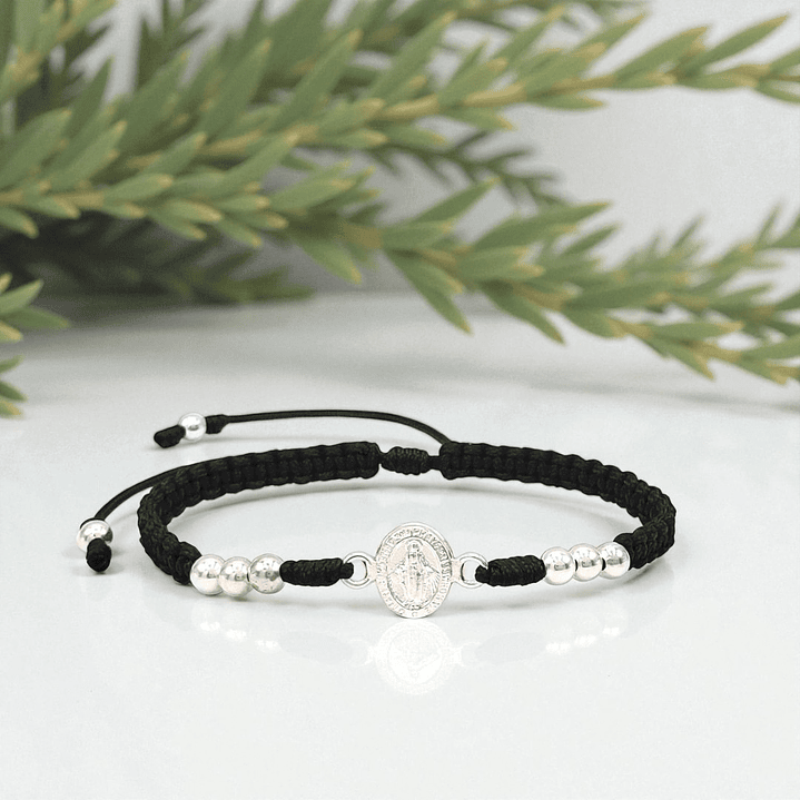 Miraculous Medal Sterling Silver Bracelet (925)