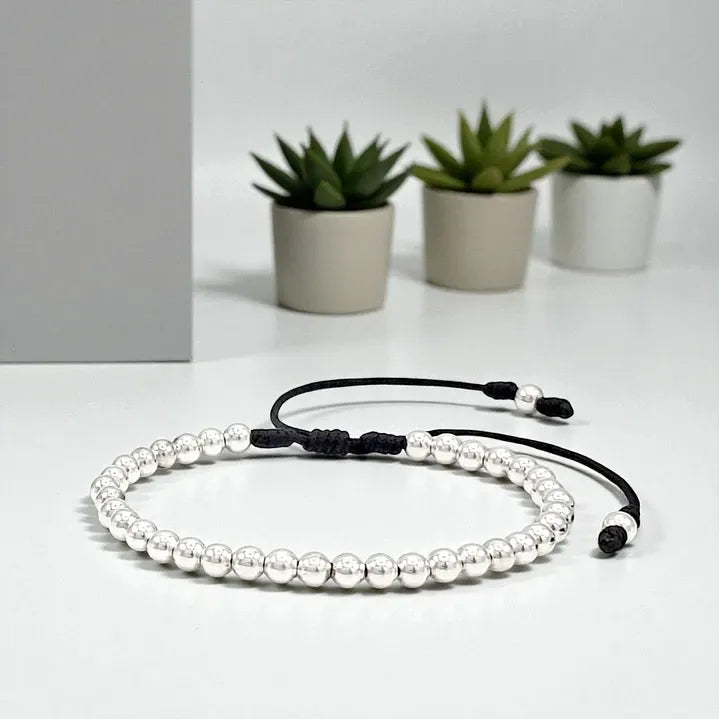 Continuous Sterling Silver Bead Bracelet