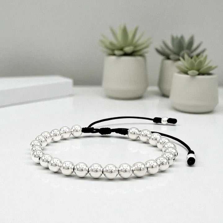 Continuous Sterling Silver Bead Bracelet