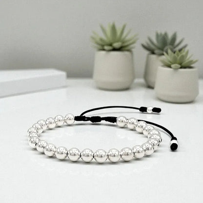 Continuous Sterling Silver Bead Bracelet