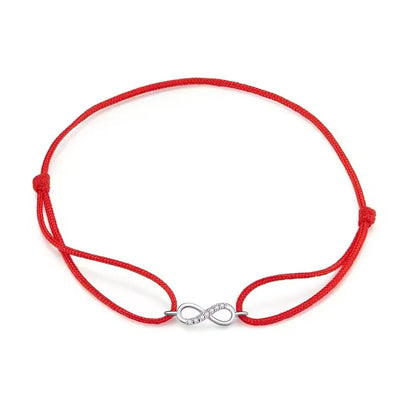 Red String Bracelet with Sterling Silver Infinity Charm