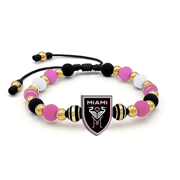Miami Style Stainless Steel & Neoprene Bead Bracelet