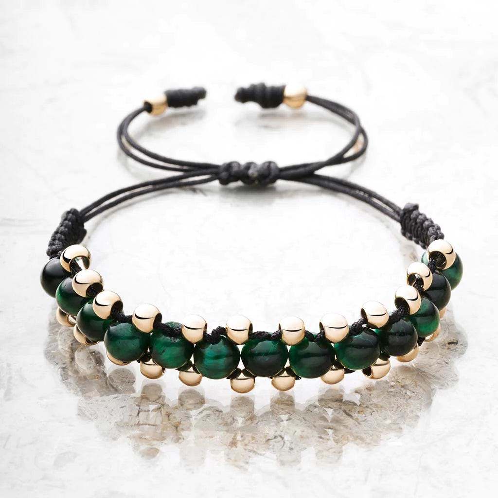 Triple Strand Braided Gold Filled & Quartz Bracelet