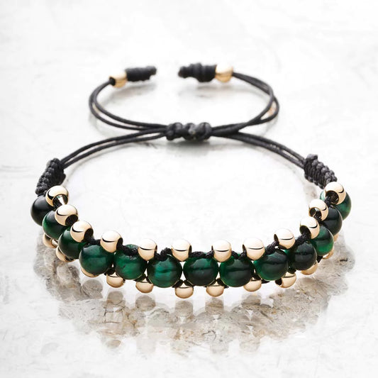 Triple Strand Braided Gold Filled & Quartz Bracelet