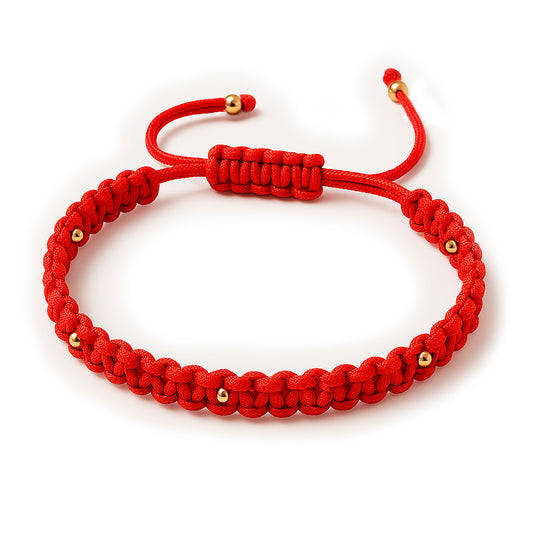 Gold Filled Woven Bracelet with 7 Beads