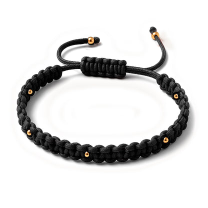 Gold Filled Woven Bracelet with 7 Beads
